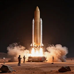 SpaceX landing humans on Mars for the first time, 2030, highly detailed, 4K