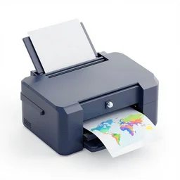 a large printer printing a colorful world, low poly, on clear background, isometric art, 3 d render, insanely detailed, concept art, ray tracing, smooth, sharp focus, ethereal lighting
