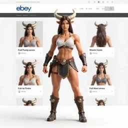 Images on the store website, eBay, Full body, Miniature of a very muscular female minotaur warrior