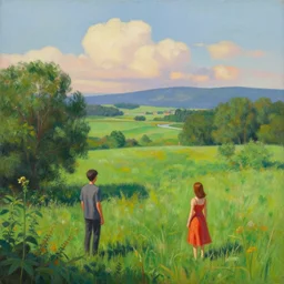 a beautiful scenic painting by artgerm and alex grey and wes anderson and spike jonze, trending on artstation, ( 🖐 🔥!!!!!!!!!! )
