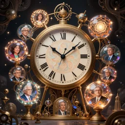 intricate clock, fractal luminous spheres, time to say goodbye, beauty. intricate environment, art by rossdraws, kim jung gi, peter mohrbacher, victo ngai, thomas kinkade, ilya kuvshinov, carl spitzweg, craig mullins. unreal engine 5, blender, octane, ray tracing, dramatic studio lighting, sharp focus, masterpiece, post processing
