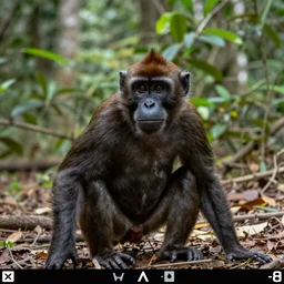 Monkey with face of gollum trail cam
