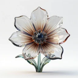 complex 3 d render, ultra detailed, killer flower glass sculpture, proportional, digital art