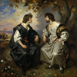 a painting of John Dee spirit conversations by gustav moreau, jean delville and  Gaston Bussiere