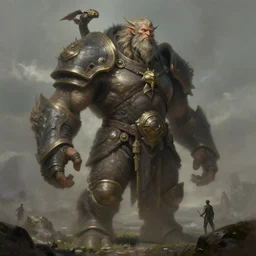 a matte painting of a fantasy giant, greg rutkowski and jesper ejsing, digital art, realistic painting, fantasy, dnd, character design, very detailed, trending on artstation