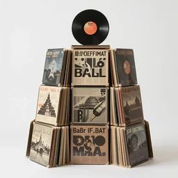 tower of babel but it is made from 12 inch vinyl LPs