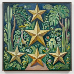 intricate five star garden of eden by pablo picasso, oil on canvas, hdr, high detail, photo realistic, hyperrealism, matte finish, high contrast, 3 d depth, centered, masterpiece, vivid and vibrant colors, enhanced light effect, enhanced eye detail, artstationhd
