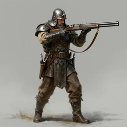 Full body concept art of A High fantasy WW1 dwarven soldier firing a enchanted heavy shotgun trending on artstation deviantart Pinterest detailed High Resolution HD 8k