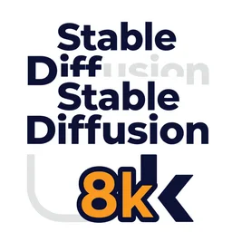 The words Stable Diffusion written as a logo for an AI Art Generation Tool. 8k. Vector Art
