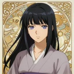 Hinata Hyuga, intricate, elegant, highly detailed, digital painting, artstation, concept art, matte, sharp focus, illustration, art by Artgerm and Greg Rutkowski and Alphonse Mucha