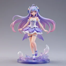 ArtStation isolated magical girl vinyl figure, figure photography, romantic undertones, anime stylized, high detail, ethereal lighting - H 640