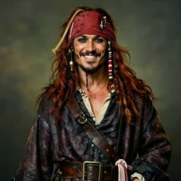 portrait painting of a 3 0 years old rugged masculine muscular male pirate joyful personality smug smirk long long hair soft hair flowing hair crimson hair upper body only open long coat elegant rugged handsome unreal render cinematic lighting art 1 9 2 0 period drama by bussiere rutkowski andreas rocha