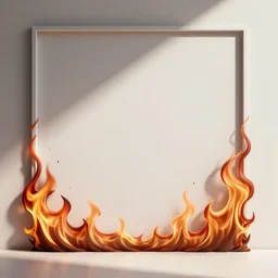 a photo of a square patch of a retro minimalist clean fire flames border