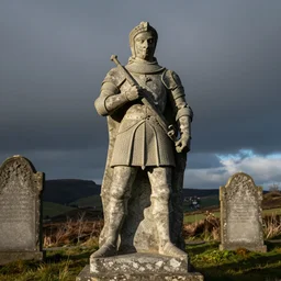 knight's stone statue, effigy, tombstone, Scotland