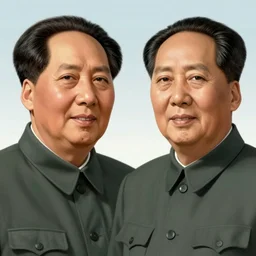 Stellaris portrait of Mao Zedong and Zhou Enlai from the Commonwealth of Man, digital art