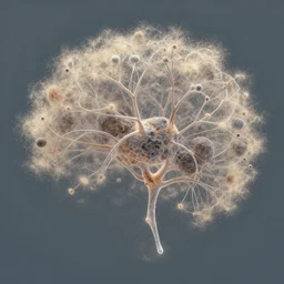 a stunning transition of dust evolving into complex neural networks. award - winning digital artwork