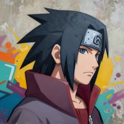 Itachi profile picture by Sachin Teng, asymmetrical, Organic Painting , Matte Painting, meaningful, Powerful, geometric shapes, hard edges, graffiti, street art:2 by Sachin Teng:4