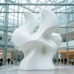 a large glass structure with people inside of it, an abstract sculpture by Ryūsei Kishida,, cgsociety, kinetic art, made of glass, made of crystals, sense of awe