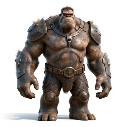 weathered storm giant, stylized pixar-style 3d render, full body, standing, isolated on a pure white background, centered, whole figure in frame, sharp focus, studio lighting