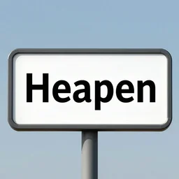 A sign that says 'Heaven'