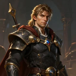 A fantasy comic book style portrait painting of a male cleric, unreal 5, DAZ, hyperrealistic, octane render, RPG portrait, dynamic lighting