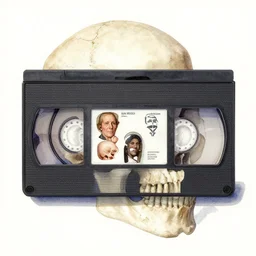 watercolor rough vhs tape human cranial implant, by kelly freas ian miller, & albrecht durer, fine art masterpiece baked at 3 0 0 f, matte painting, horror lighting, photorealistic render, cinematic,