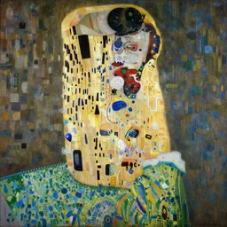 A very detailed oil painting of a huge spaceship by Gustav Klimt