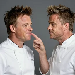 Gordon Ramsey  poking someone in the face