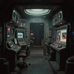 cassette futurism, cosmic horror, ultra detailed sci - fi interior liminal space, bleak future, ultra high detail render, harsh lighting, atmospheric haze, film. illustration by edward hopper, norman rockwell. film still, 1 6 mm cinematography