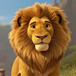 portrait of a lion fluffy simba, in the style of zootopia, disney, by jessica rossier and brian froud. volumetric light, artstation, concept art, 8 k, high detail, perfect, sharp focus