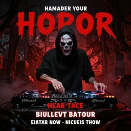 horror themed dj poster flyer