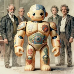 kid!!! oversized muscular cyborg toy design | esoteric symbolism | jean - baptiste monge, esao andrews, bastien lecouffe - deharme, tim jacobus, ken currie | ultra - detailed realism, soft cinematic lighting, hi - fructose, artstation, high - quality, ink watercolors wes anderson poster art
