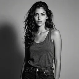 photo of a young brazilian woman in the style of helmut newton