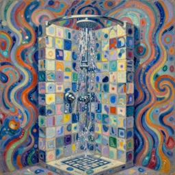 shower made of blocks, shower made of blocks, shower made of blocks, ilya kuvshinov, john singer sargent, digital art illustration, impressionist oil painting, trending on artstation, psychedelic, intricate, abstract