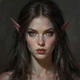 a beautiful female orc with long hair, portrait, d & d, face, fantasy, intricate, elegant, highly detailed, digital painting, artstation, concept art, smooth, sharp focus, 4 k uhd, illustration, mike mignola, art by artgerm and greg rutkowski and alphonse mucha