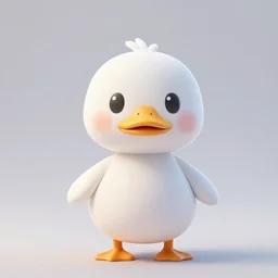 full cute white duck portrait, sanrio, animal crossing style, plain background, volumetric lighting, rtx, 4 k render, unreal engine 5