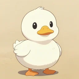 wholesome animation key shot of cute adorable tiny fat white duck portrait, gouache painting, sanrio, plain background, studio ghibli, pixar, disney animation, sharp, rendered in gouache painting, anime key art by makoto shinkai, greg rutkowski, dramatic, animal crossing character