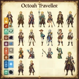 Octopath Traveler Characters spreadsheet