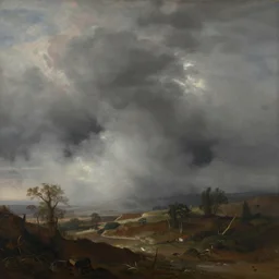 ink landscape, looming fogs by balke, peder