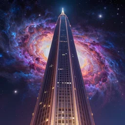 majestic upright tower, highly detailed cosmic background, a dash of magic, vibrant color palette, trending on artstation, digital art, by david normal