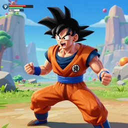 goku screaming, fortnite gameplay