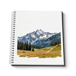 scandinavian graph paper pad, clean 3d render, octane render, isolated on a pure white background, centered, entire object in frame, sharp focus, soft studio lighting