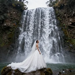 the waterfall of bride, located in peru