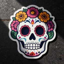 mexican day of the dead sticker art