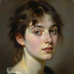 finished painting of a beautiful womans face, by john singer sargent, william - adolphe bouguereau