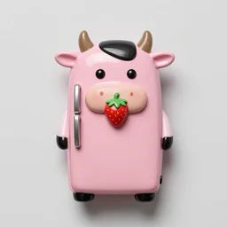 a pink strawberry cow refridgerator magnet