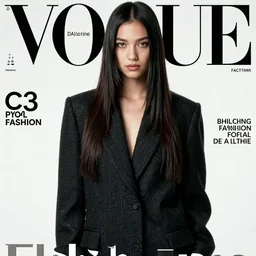 c 3 p o fashion. studio photo. vogue magazine cover with text. highly detailed