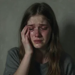 the crying girl with her dark inside, by vincent winnie