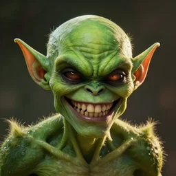 green goblin portrait, icon, digital art