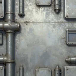 scifi, machinarium giger, flat panels, diffuse texture, slime, muck, duct, dull flaking paint, bright metal wall seamless game texture, by dean cornwell, nc wyeth, painterly, 4 k, textures. com, high resolution
